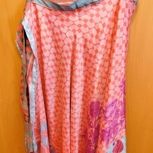 Silk double-sided skirt multicolor, new, fits up to 2XL