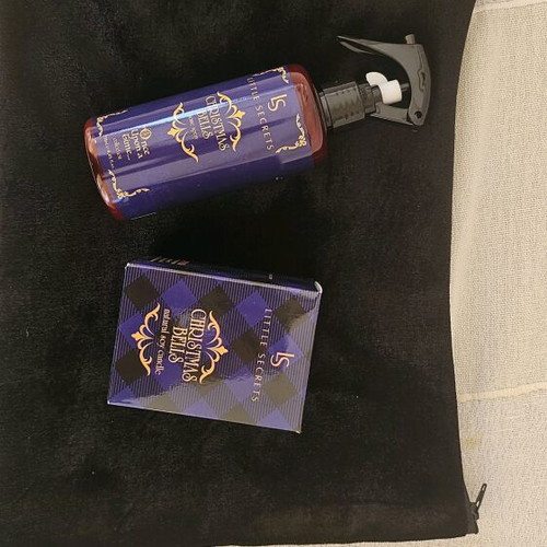 Little Secrets candle, gift room spray and velvet black pouch new pack
