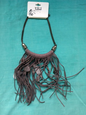 Boho necklace new, black and grey ethnic style