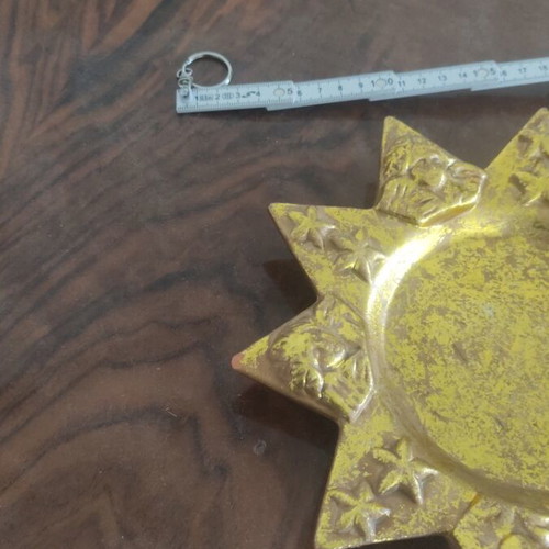 Ceramic Christmas decorative plate like new in golden shades