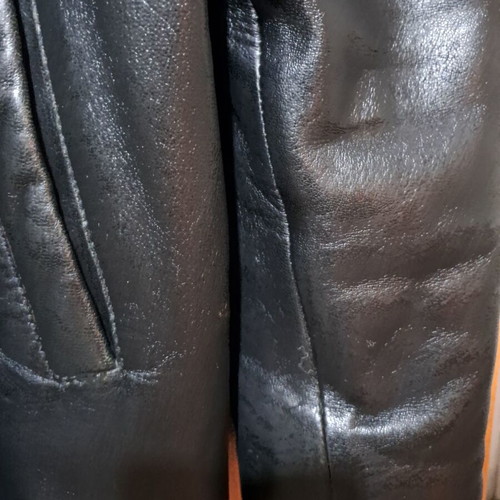 Vera Pelle leather coat used, men's black, size L