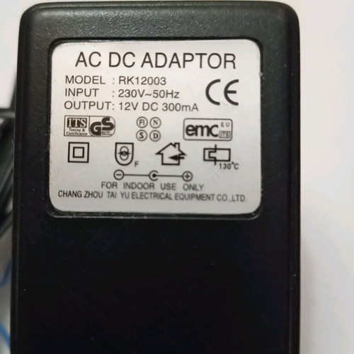 Power adapter 12V 300mA like new, model RK12003