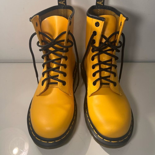 Dr Doc Martens Pascal Smooth Yellow 1460 8 Hole Ankle Boots New EU 38