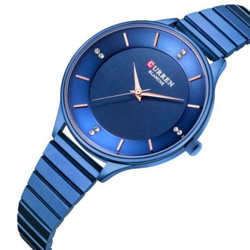 Curren Blanche women's watch new, blue with zircon details