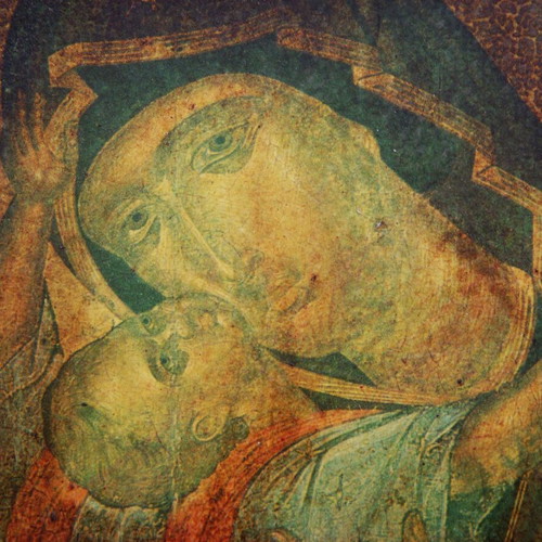 Panagia Kykkotissa Icon on Wood like new, 28 x 21.5 cm