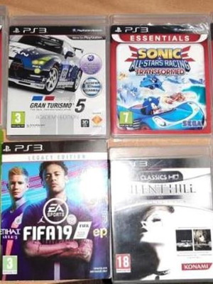 Sony PlayStation 3 Slim CECH-3004A 160GB μεταχειρισμένη κονσόλα με 2 ασύρματα joystick και 8 παιχνίδια