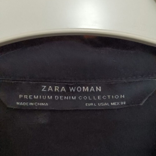 Zara embroidered floral black shirt size L new