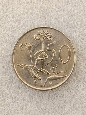 Κέρμα 50 Cents Νότια Αφρική 1988 μεταχειρισμένο, σχέδιο Strelitzia