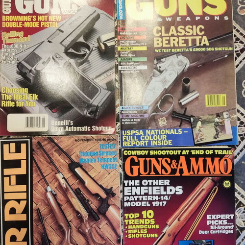 Vintage collection of 10 guns and hunting magazines from the 80s and 90s