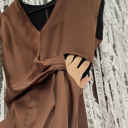 Zara satin dress size small, like new, bronze brown