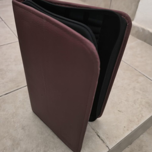 Leather pencil case with notebook holder, A4 size
