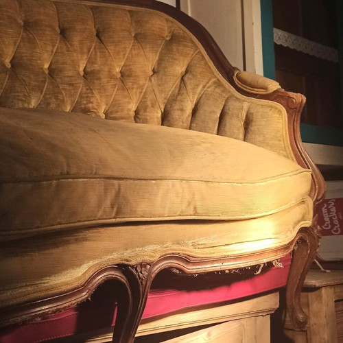 Classic two-seater sofa with carving used