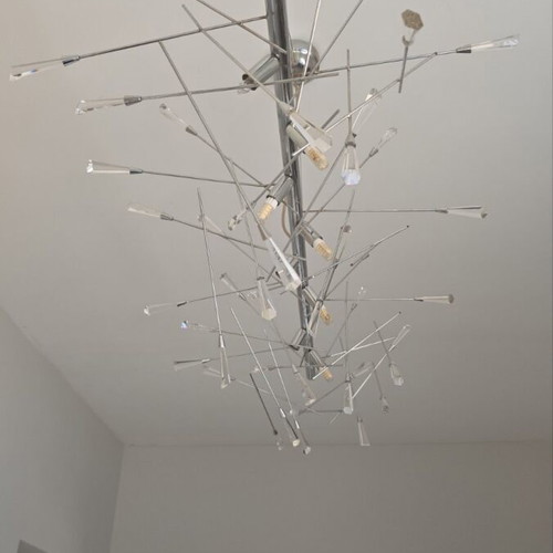 Lamp used, 1 meter long, missing 5 crystals