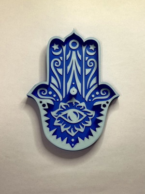 Aromatic stick holder burner, blue and light blue, 3D printed