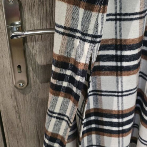 Maxi checked shirt coat like new, white