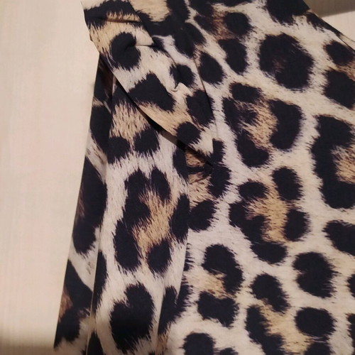 Dress straight cut leopard print like new, one size, beige brown