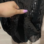 Christmas cape dress new with black sequins