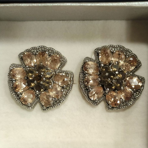 Silver 925 earrings plated with zircon new