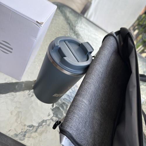 Tumbler 350ml and Insulated Carry Bag set new, gray
