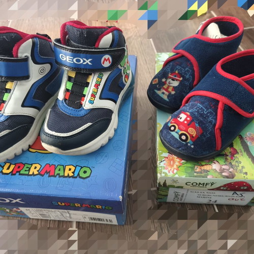 Αθλητικά μποτάκια Geox Super Mario μέγεθος 24 με δώρο χειμωνιάτικα παντοφλάκια Comfy