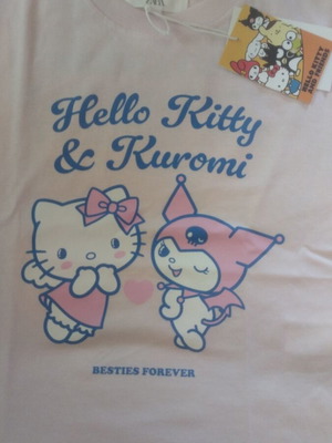 Zara Hello Kitty & Kuromi blouse new, pink, size 140 cm