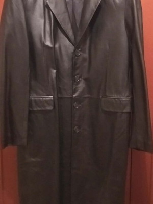 Catamaran men's leather coat, black, size L