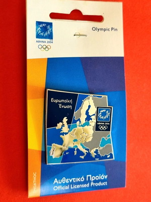 Ολυμπιακή καρφίτσα πέτου Αθήνα 2004 καινούργια, σειρά Ευρωπαϊκή Ένωση