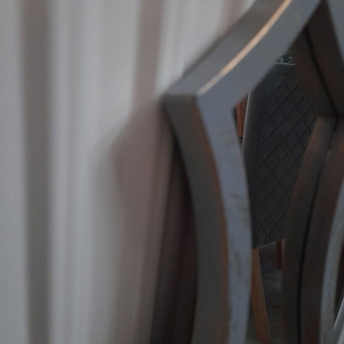 Set of 3 hanging mirrors gray with gold details like new