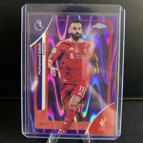Mohamed Salah Topps Chrome Purple Raywave /75 card