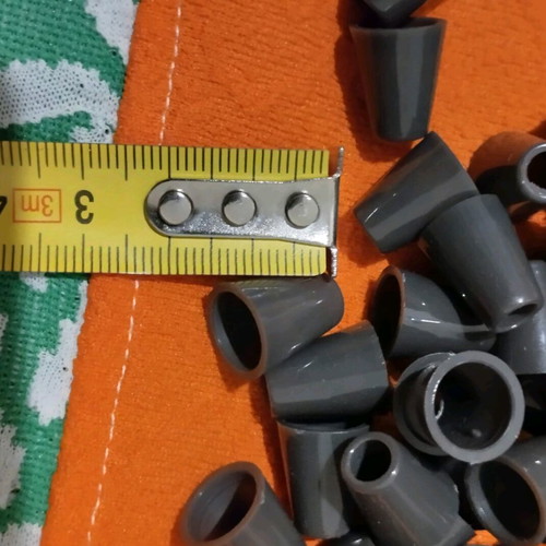 Cord end caps new, 50 pieces, graphite color