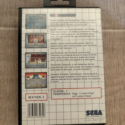 Ghostbusters SEGA Master System game, complete