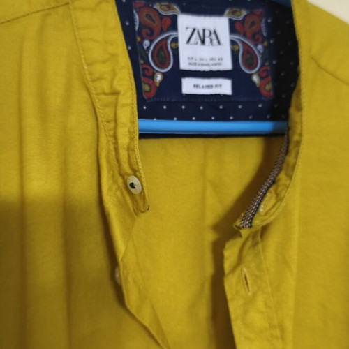 Zara mustard Mao shirt like new, size L