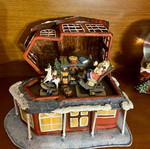 Vintage metal Christmas musical house with movement