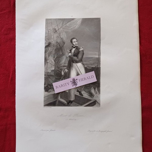 Lithograph portrait of philhellene captain Hippolyte Magloire Bisson like new