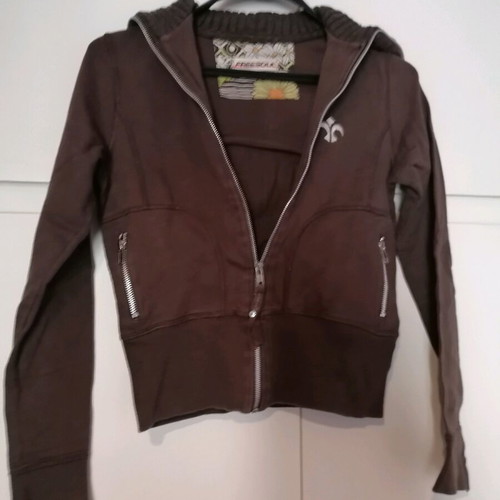 Freesoul sweatshirt jacket used, brown, size XS
