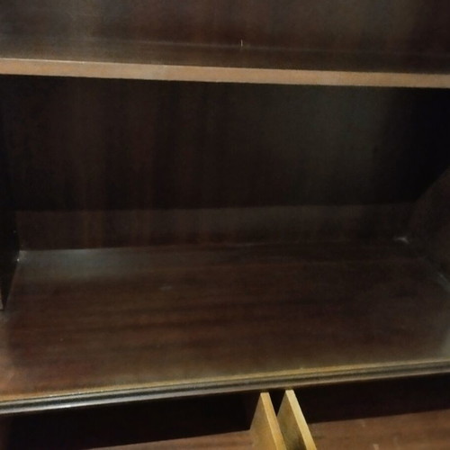 Classic Walnut Hall Cabinet with Shelves and Cupboards used