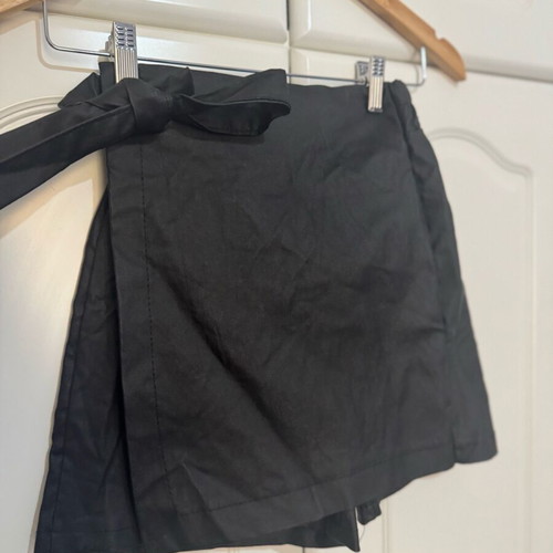 Skirt-shorts black soft fabric like new, matte leather imitation