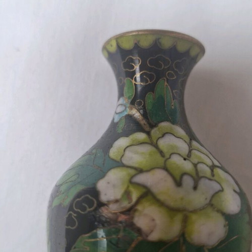 Cloisonné decorative vases used, set of 3 pieces