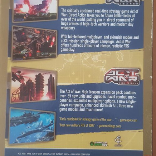 Act of War Gold Edition PC game used with expansion