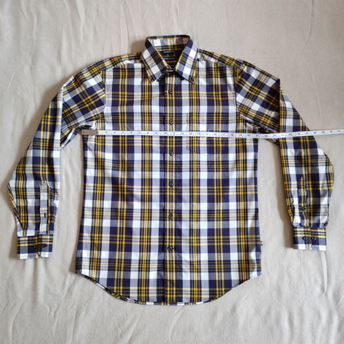 Nautica check shirt, size S fits M, blue and yellow