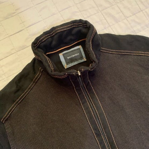 Westbury cardigan used, size L, dark blue with brown