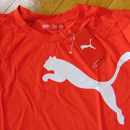 Puma Training Tee Cat Logo Cotton T-Shirt Red NEW L