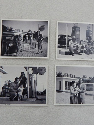 Shell 1955 Greek gas station photo reprints, set of four, used