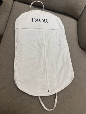 Dior garment bag new, white with zipper
