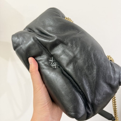 Pinko puff leather shoulder bag crossbody bag used, black