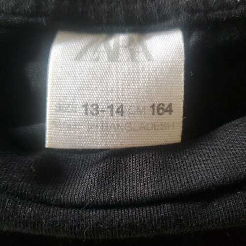 Zara black crop top blouse 13-14 years like new