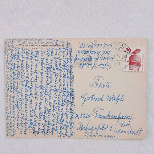 Postcard used, mailed from Germany