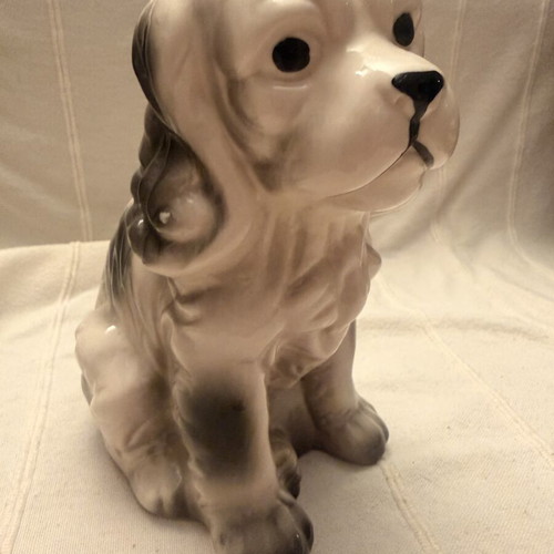 Vintage 1960s Spaniel Dog Figurine used, ceramic mid-century decor