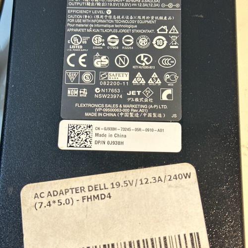 Adaptateur Secteur Dell 240W 19.5V - Réf. 0FWCRC, Pour Dock, Occasion Fonctionnel