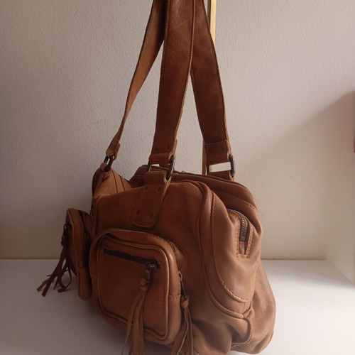 Reison D'etre Vintage Bag Used, Cognac Color, Leather Shoulder